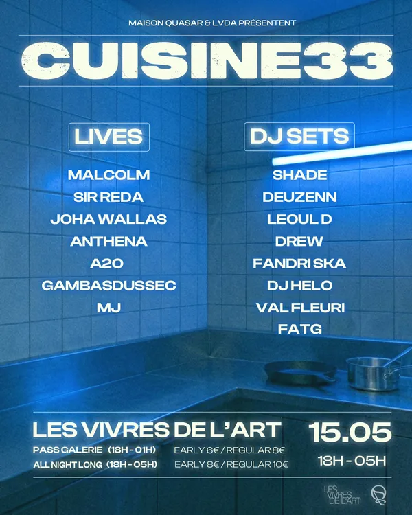 Affiche Cuisine 33 — Les Vivres de l'art, 15 mai 2026